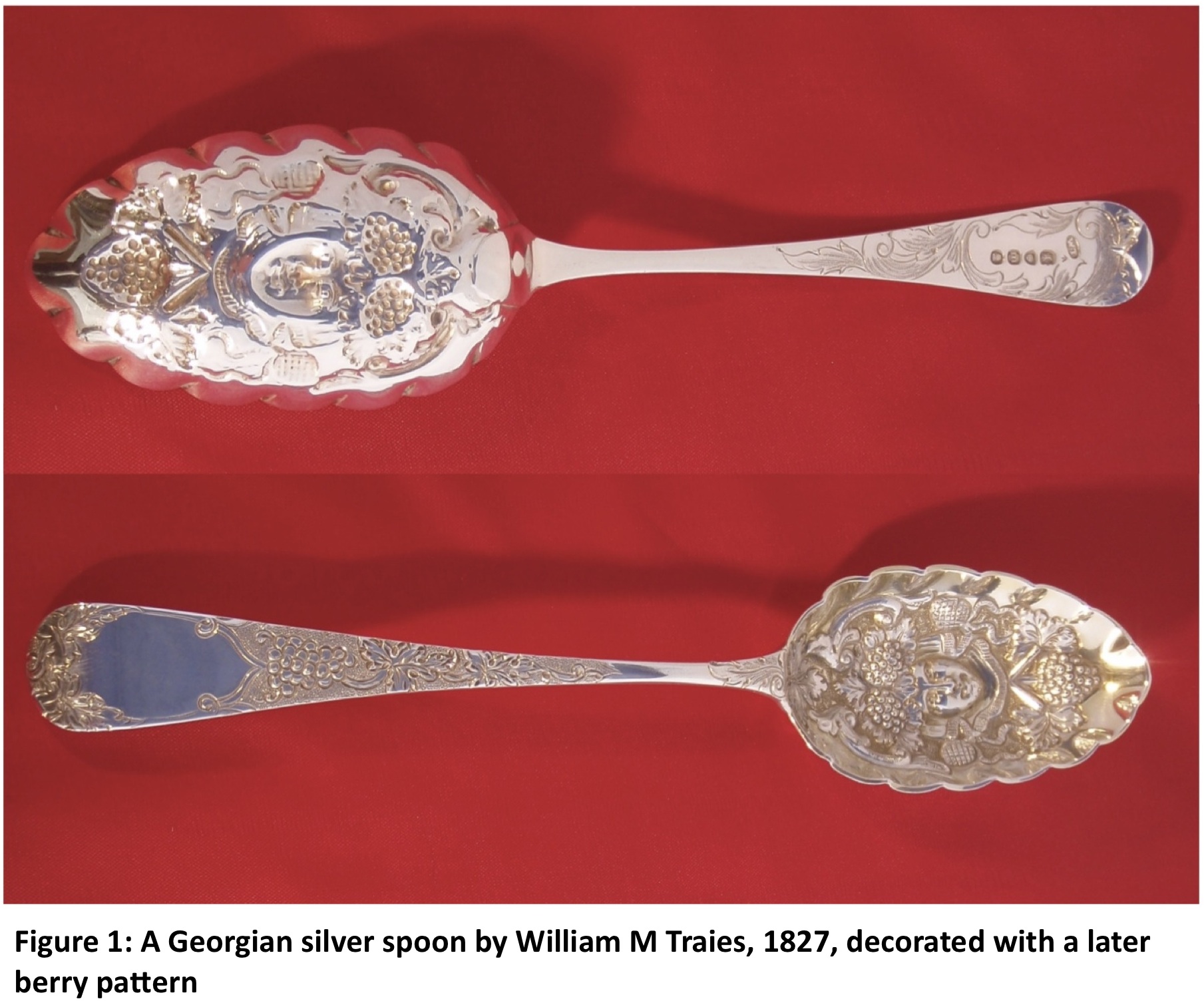 Old Atlanta by Wallace Details about   Sterling Silver Berry Spoon Fruit design Gold wash 