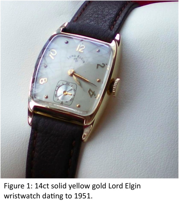 14ct Lord Elgin wristwatch 1951