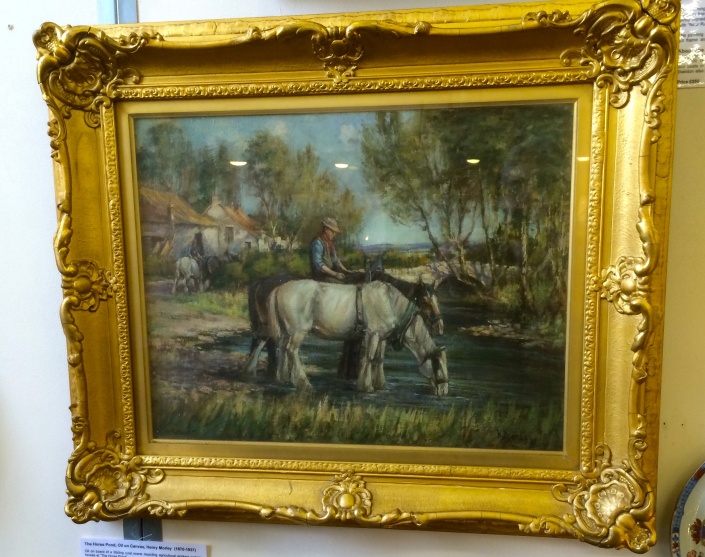 The Horse Pond, Oil on Canvas, Henry Morley Circa 1934 1